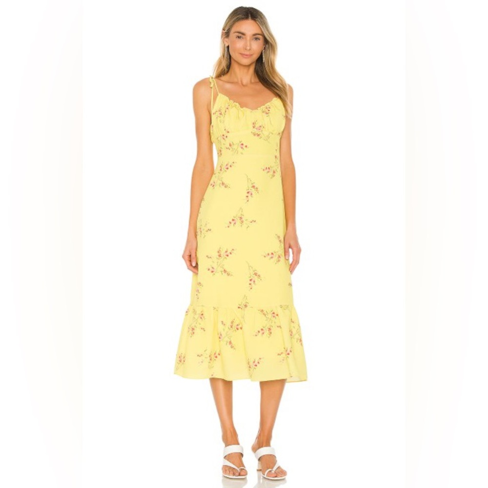 Line & Dot - Hailey Floral Print Midi Dress